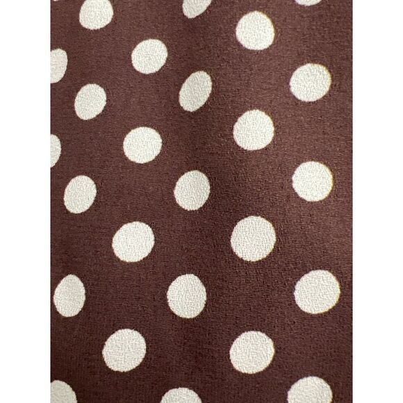 Saville Suit Women Brown/ Cream Polka Dot Blouse Size 10P - Picture 8 of 10